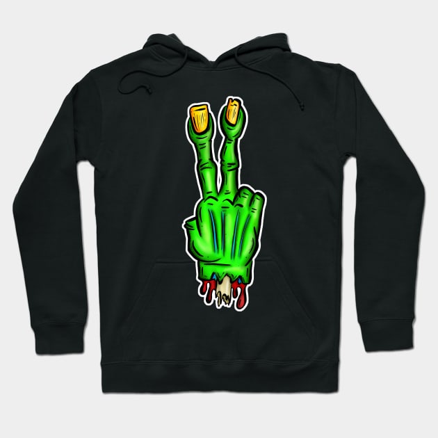 Zombie Two Finger Salute Hoodie by Squeeb Creative